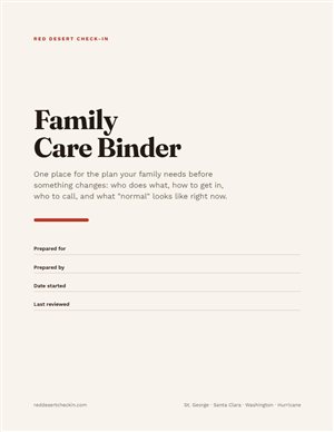 Family Care Binder cover
