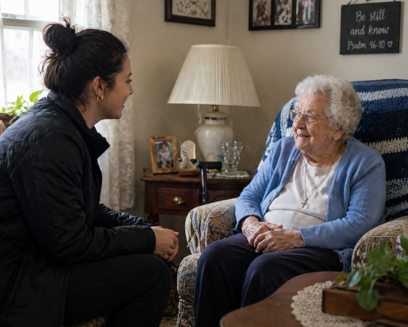 A Red Desert Check-In visit with an older adult
